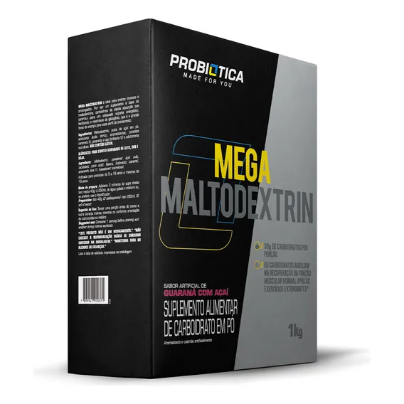 Mega Maltodextrin Probiótica 1kg Sabor Guaraná Com Açaí Foto 1