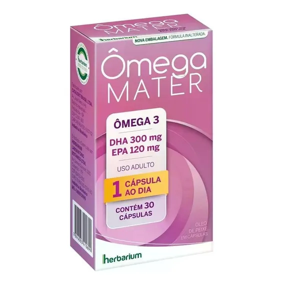 Ômega Mater Suplemento Ômega 3 - 30 Cápsulas Herbarium Foto 1