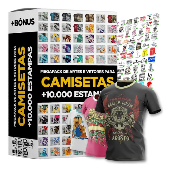 Megapack De Artes E Vetores Para Estampas De Camisetas Foto 1
