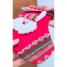 Meia Bota De Natal Decoração Natalina Papai Noel Tecido Foto mini 3