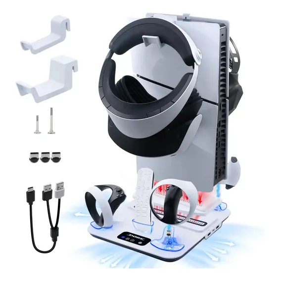 Melhor Suporte Cooler Ps5 Slim Base Resfriamento Com Led Rgb Cor Branco Foto 1