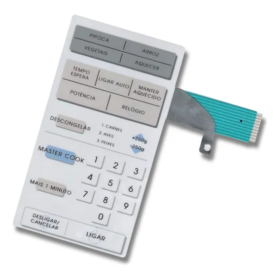 Membrana Teclado Compatível Microondas Cce Mw1400 S/dourado Foto 1