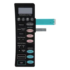 Membrana Teclado Micro-ondas Compatível com Panasonic Nn7956 Curvada Preta Foto mini  2