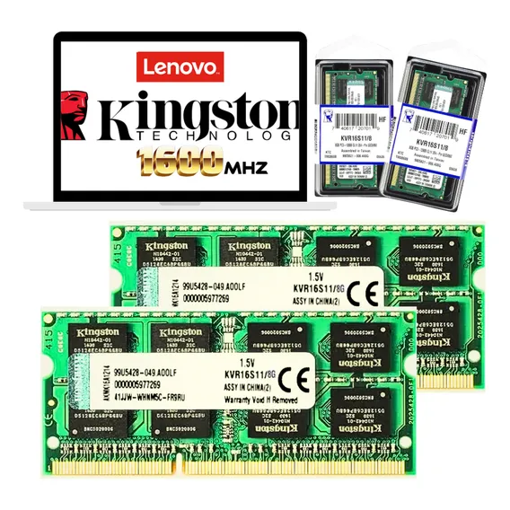 Mem贸ria 2x8gb Kingston Ddr3 1600mhz P/ Lenovo Z400-5924 Foto 1