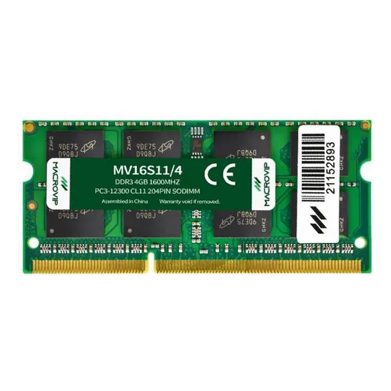 Memoria 4gb Ddr3l 1600mhz Macrovip - Mv16ls11/4 Foto 1