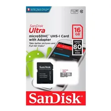 Mem贸ria Micro SD Sandisk Classe 10 16gb 80mb Foto mini 1