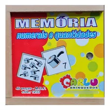 Mem贸ria Numerais E Quantidades Jogo Pedag贸gico Madeira Foto mini 2