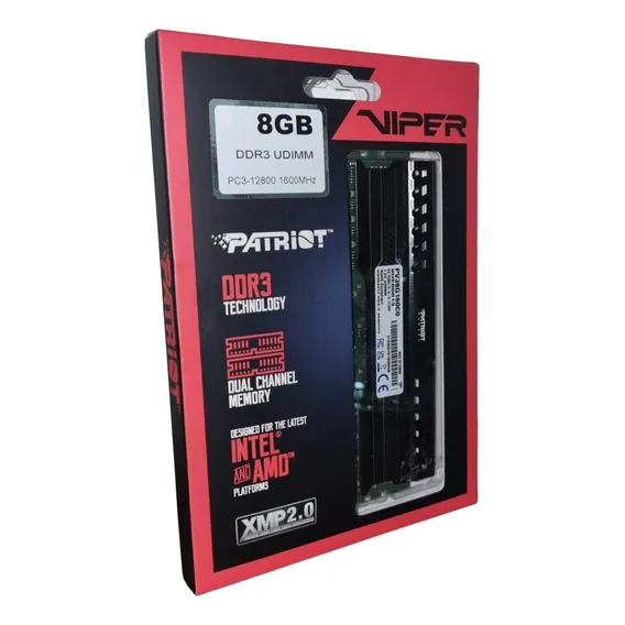Mem贸ria Ram Patriot Viper Ddr3 8gb 1600mhz (pv38g160c0) Foto 1