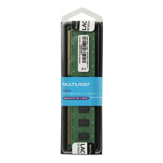 Memória RAM verde 4GB 1 Multilaser MM410 Foto 1