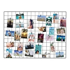 Memory Board Painel De Fotos Tela Aramada 60x80cm Preto Foto  mini 1
