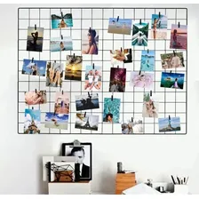 Memory Board Painel De Fotos Tela Aramada 60x80cm Preto Foto mini  2