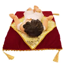 Menino Jesus Roupa Branca Na Almofada 43cm - Enfeite Resina Foto mini 4
