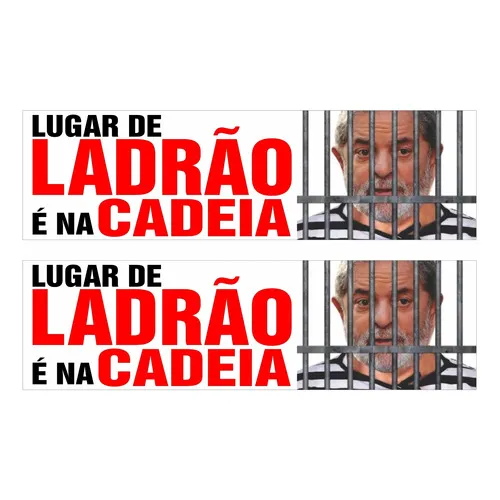 MERLIM BRINDES Bolsonaro 22 Adesivo Lula Ladrão Cadeia Kit 100 Adesivos Foto 1