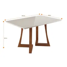 Mesa 4 Lugares Madeira Maciça Com Vidro Canto Fj Foto mini 4