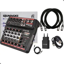 Mesa 6 Canais Soundvoice Mc6bt Interface + Cabos Balanceados Foto  mini 1