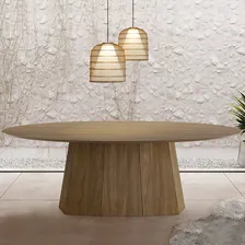 Mesa 8 Lugares 218cm Tampo Com Oval Talocan Nogueira Foto mini 2