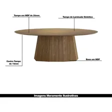 Mesa 8 Lugares 218cm Tampo Com Oval Talocan Nogueira Foto mini 4