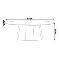 Mesa 8 Lugares 218cm Tampo Com Oval Talocan Nogueira Foto mini 3