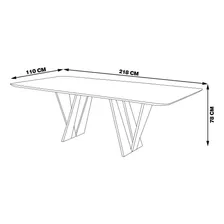 Mesa 8 Lugares 218cm Tampo Com Vidro Shuri Preto/ébano Foto mini 3