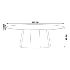 Mesa 8 Lugares 250cm Tampo Oval Talocan Nogueira Foto mini 3