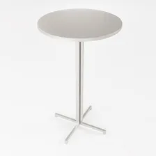 Mesa Alta Bar Bistrô Redonda 100x60cm Branca Industrial Cor Branco Foto mini  2