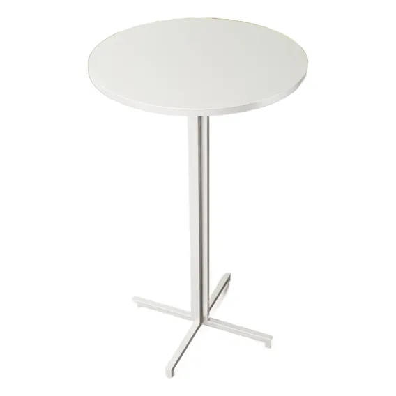 Mesa Alta Bar Bistrô Redonda 100x60cm Branca Industrial Cor Branco Foto 1