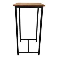 Mesa Alta Para Bar Lanchonete Mesa Rustica Ferro Madeira Cor Preto Foto mini 1