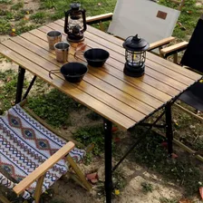 Mesa AlumÃnio Dobrável Portátil 120x70cm Camping Madeirado Foto mini 4