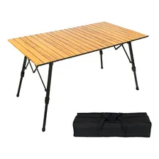 Mesa AlumÃnio Dobrável Portátil 120x70cm Camping Madeirado Foto mini 1