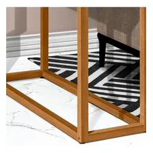 Mesa Aparador Apoio Lateral P/ Sala Com Pés Em Madeira Branca Foto mini 4