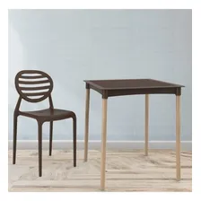 Mesa Atto Em Rattan Com Pés Em Madeira Grifit Foto mini 2