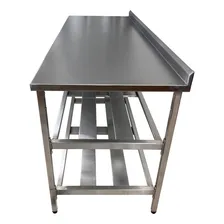 Mesa / Bancada 100% Inox 1900x600x900 Com 2p E Espelho Foto mini  3