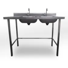 Mesa Bancada 1.18x60x88mt 02cubas Lado Direito Aço Inox Foto mini  3