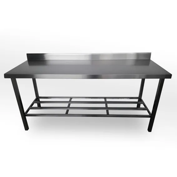 Mesa Bancada 1,40x65x88cm Inox 304 Grade Espelho Foto 1