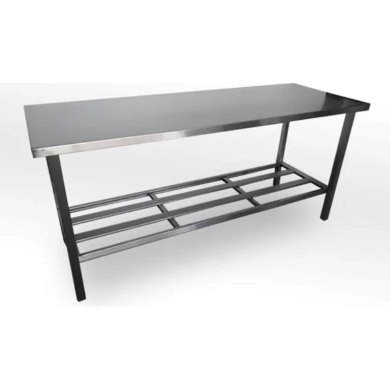 Mesa Bancada 190x70x88 Com Paneleiro Aço Inox 304 Resistente Foto 1