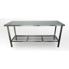Mesa Bancada 190x70x88 Com Paneleiro Aço Inox 304 Resistente Foto mini  2