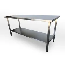 Mesa Bancada Aço Inox 1,40x70mt Prateleira Lisa Foto mini 1