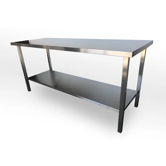 Mesa Bancada Aço Inox 1,40x70mt Prateleira Lisa Foto 1