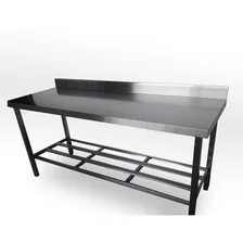 Mesa Bancada Aço Inox Com Espelho 190 X 65 X 100 Cm Inox 304 Foto mini 1