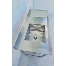 Mesa Bancada Com 1 Cuba Pia Inox Industrial 140x60x90 Foto mini 3
