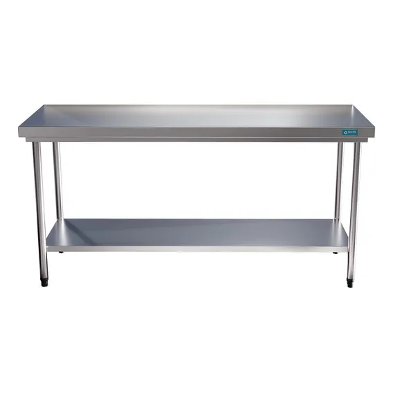 Mesa Bancada Em Aço Inox 120x60x85 Com Prateleira Foto 1