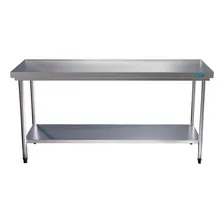 Mesa Bancada Em Aço Inox 120x70x85 Com Prateleira Foto  mini 1