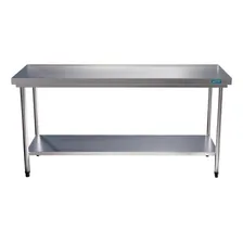 Mesa Bancada Em Aço Inox Com Prateleira 180x60x85 Aço Rio Foto  mini 1