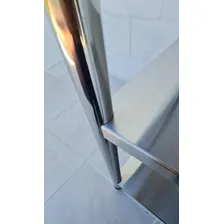 Mesa Bancada Inox Com Espelho E Dois Paneleiros 130x70x90 Foto mini 4
