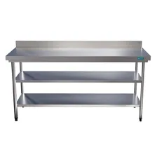 Mesa Bancada Inox Com Espelho E Duas Prateleiras 170x60x85 Foto  mini 1