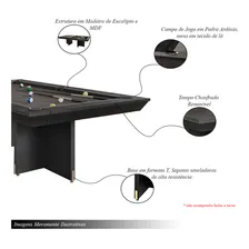 Mesa Bilhar Jantar Oban Tampo Removível Preto Foto mini  3