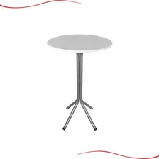 Mesa Bistr么 Alta 1m - Ep贸xi Prata- Tampo 60 Cm Fortmix Cor Branco Foto mini 1
