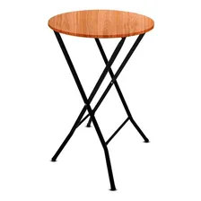 Mesa Bistrô Alta Dobrável Preta C/ Tampo 60cm Redondo Bar Cor Preto Fosco Foto mini 1