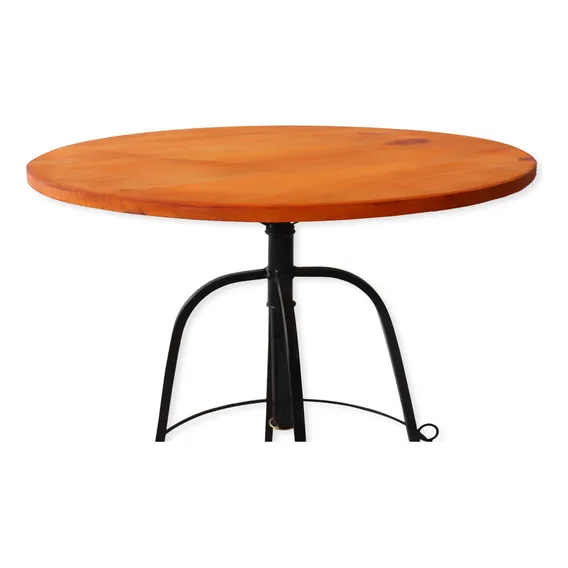 Mesa Bistr么 Tampo 70cm Ferro E Madeira Regul谩vel E Girat贸ria Cor Preto Foto 1