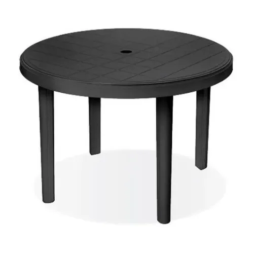 Mesa Branca De Plástico Redonda Desmontável Cor Preto Foto 1